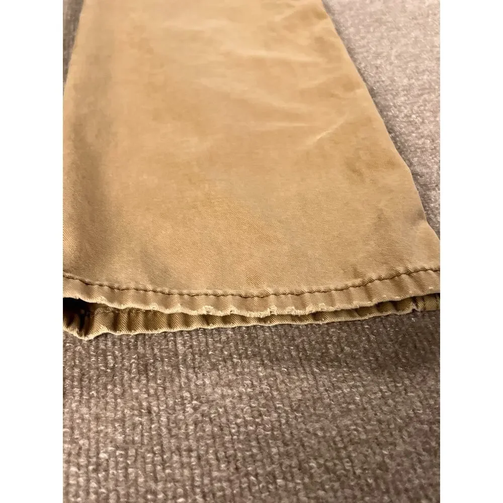 Levis Jeans Mens 34x32 Tan Khaki Straight Leg Distressed Cotton Denim